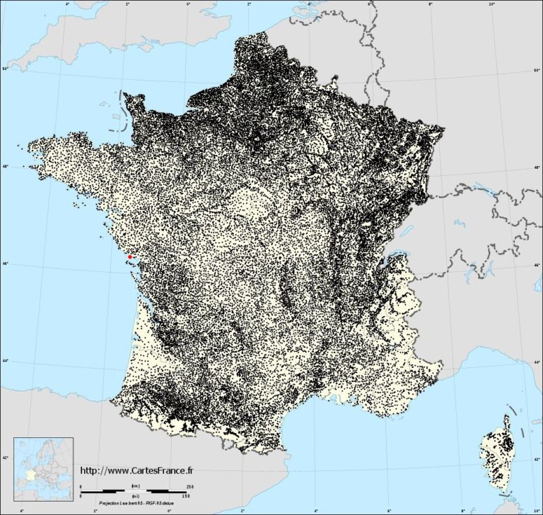 Carte administrative de La Tranche-sur-Mer avec son code postal 85360