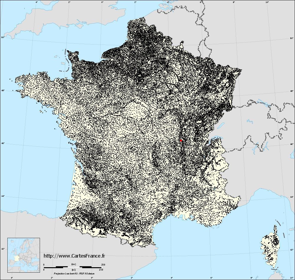 Carte administrative de Sainte-Cécile