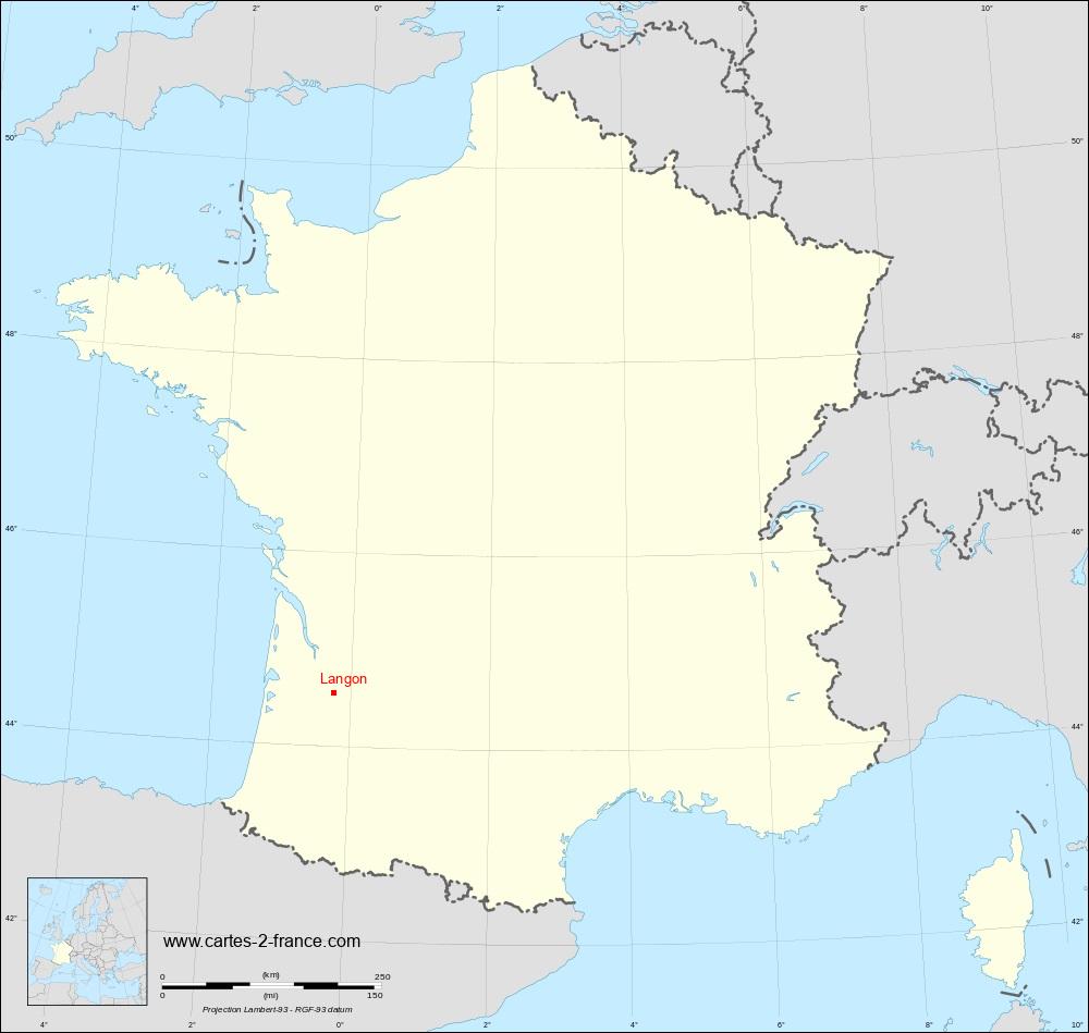 Carte géographique Le Langon