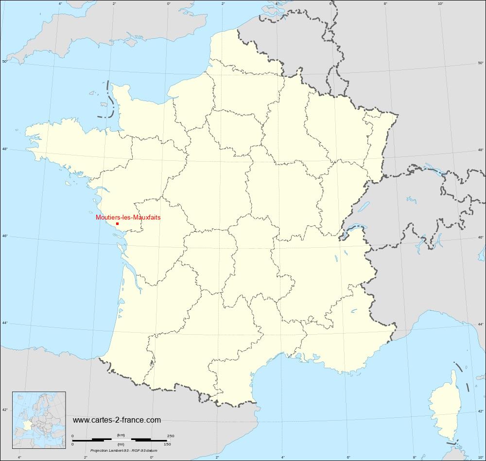 carte Moutiers-les-Mauxfaits