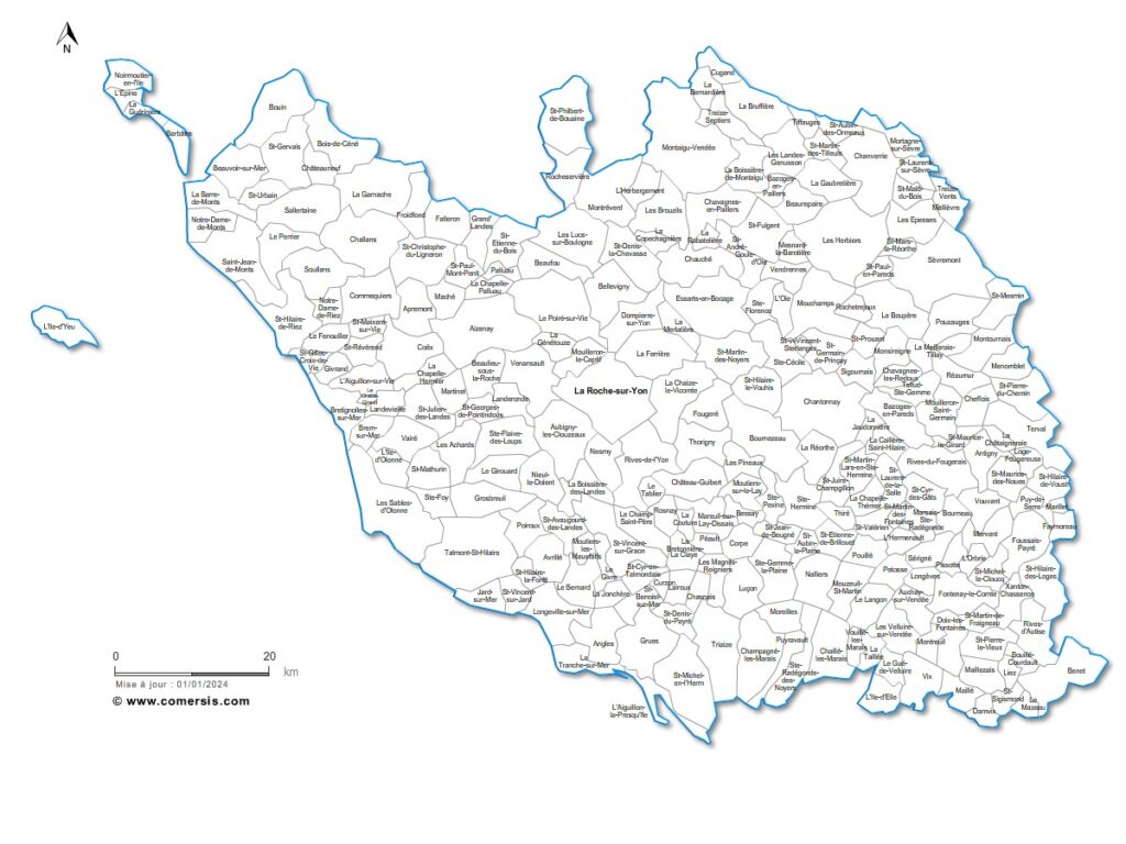 Carte de localisation de Saint-Mathurin en Vendée avec indication du code postal