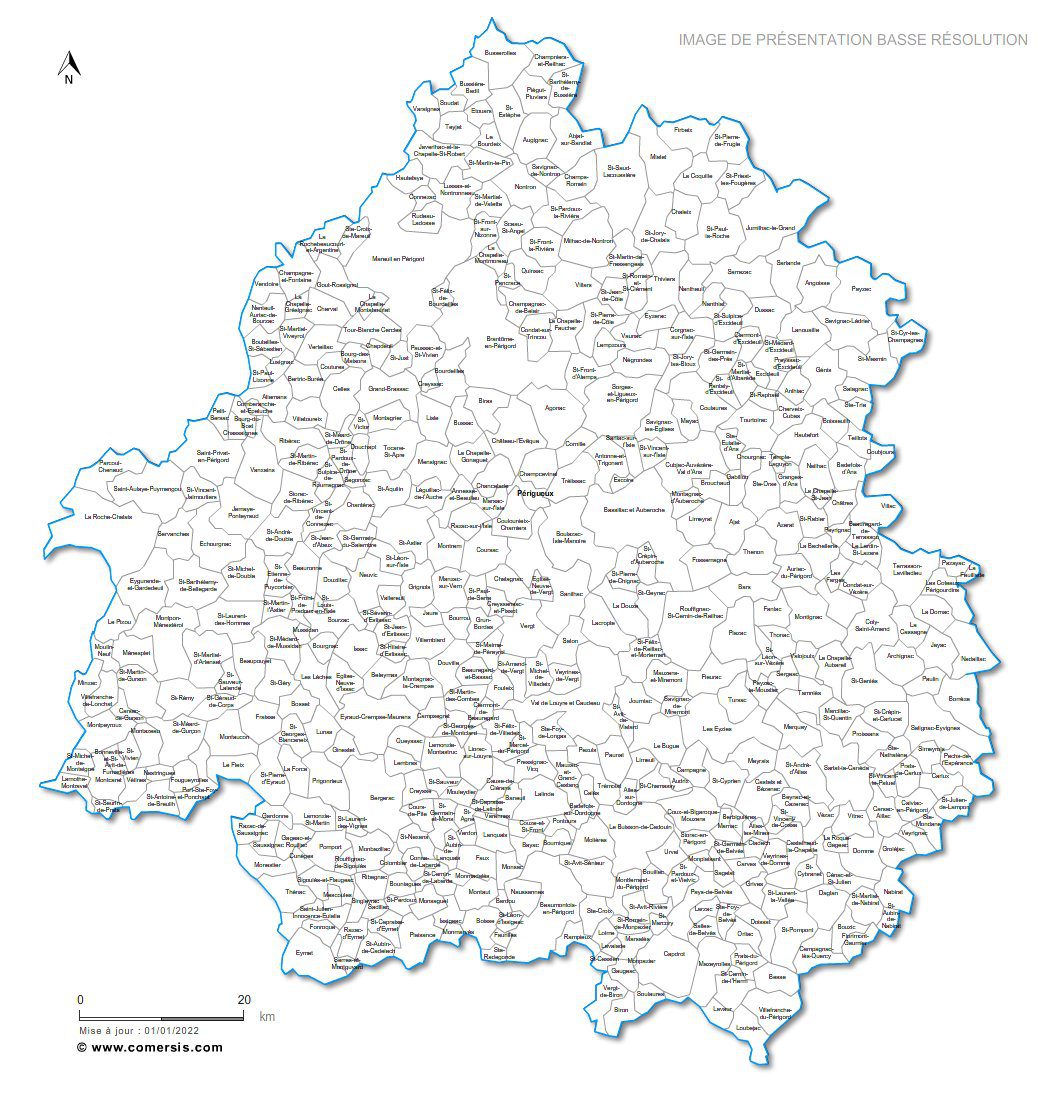Carte de Saint-Mesmin en Dordogne