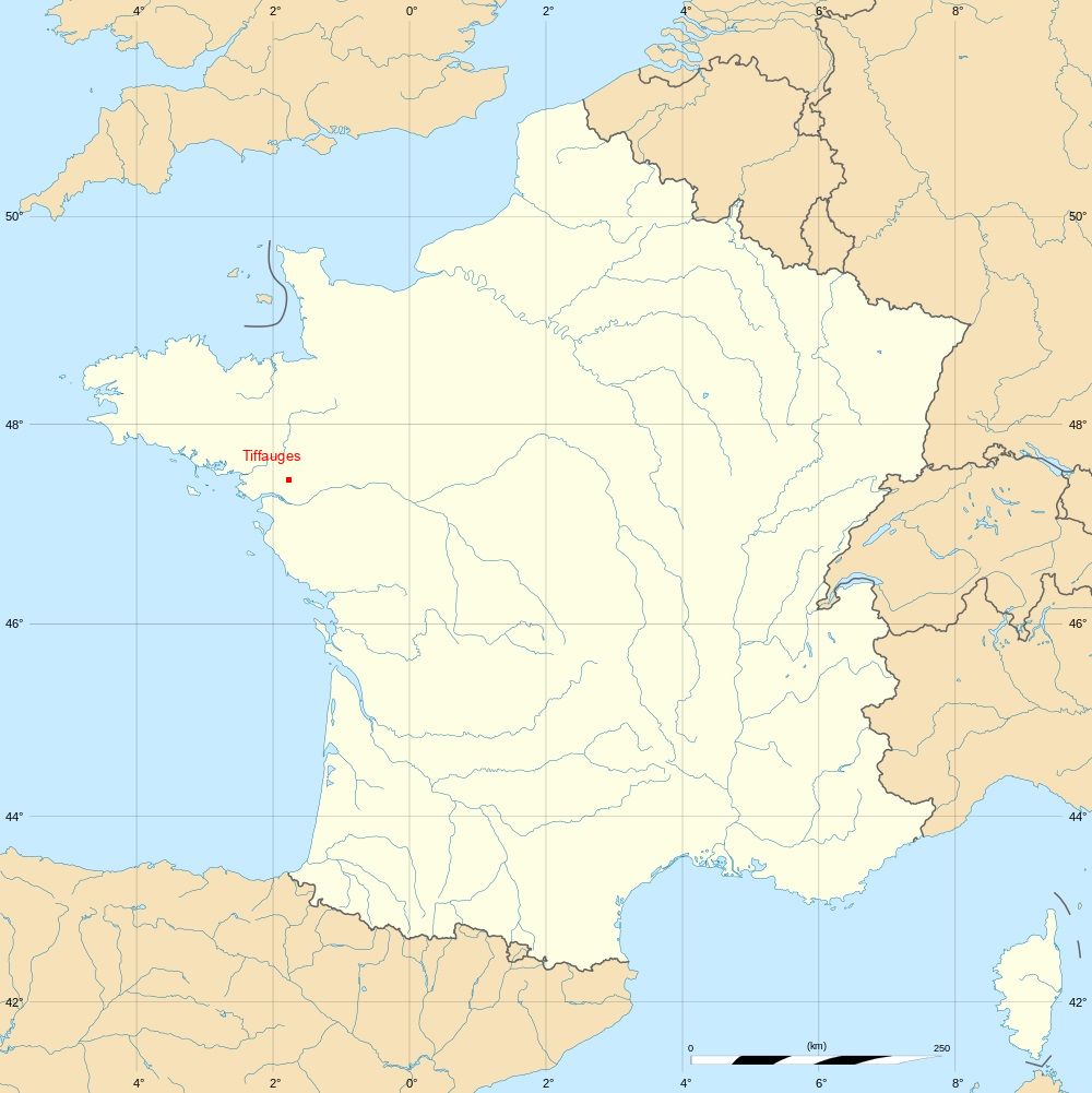 Carte code postal Tiffauges 85130