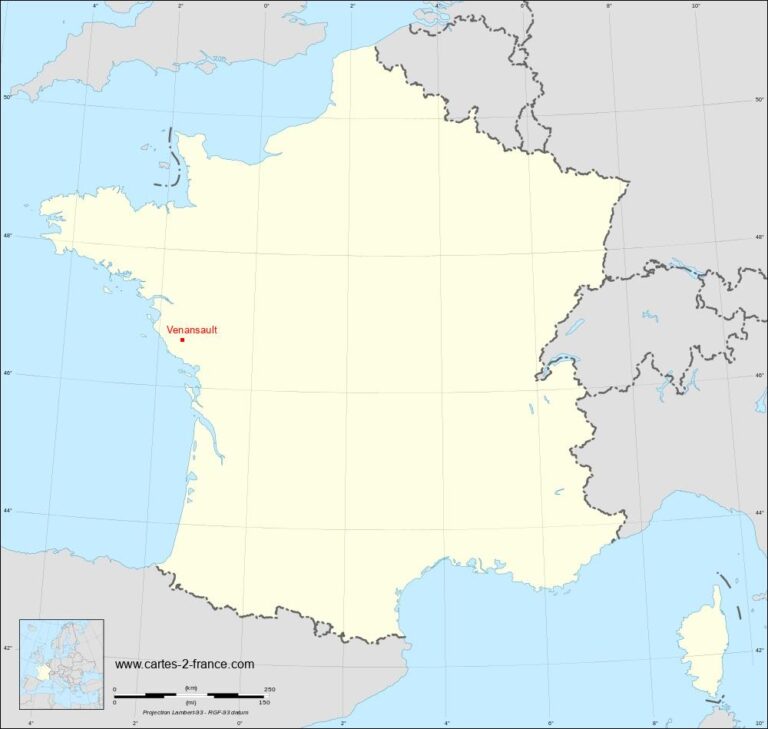 Carte géographique de Venansault en Vendée avec son code postal 85190
