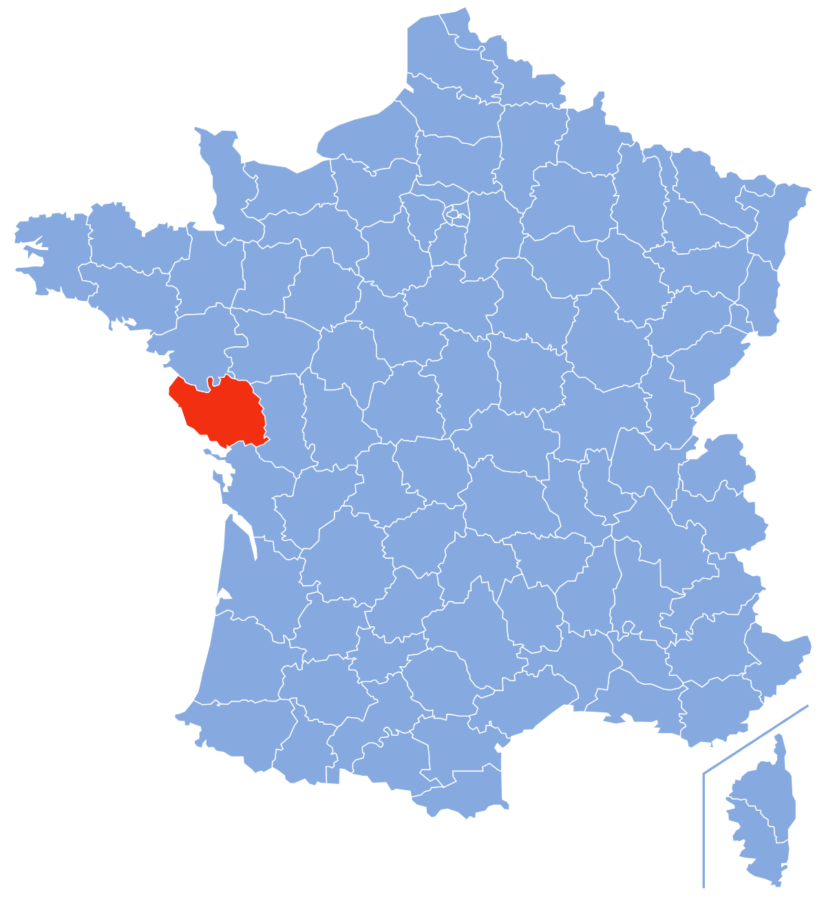 Localisation de Saint-Aubin-des-Ormeaux en Vendée