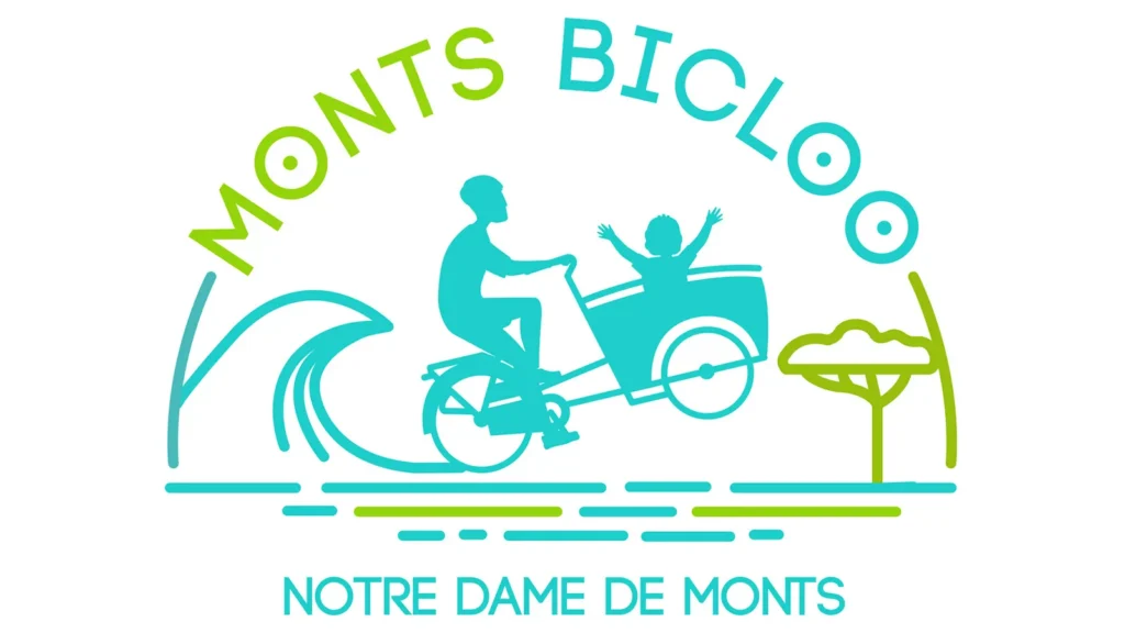 Vue typique de Notre-Dame-de-Monts avec vélos en libre-service et ambiance côtière
