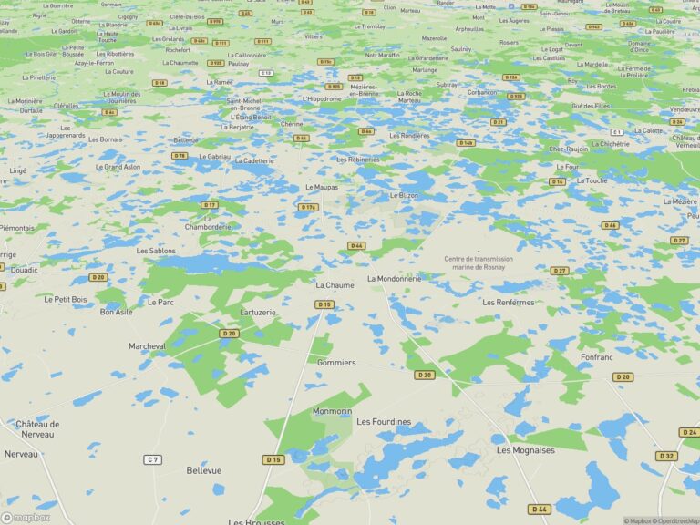 Carte détaillée de Rosnay dans l'Indre, indiquant son code postal 36300
