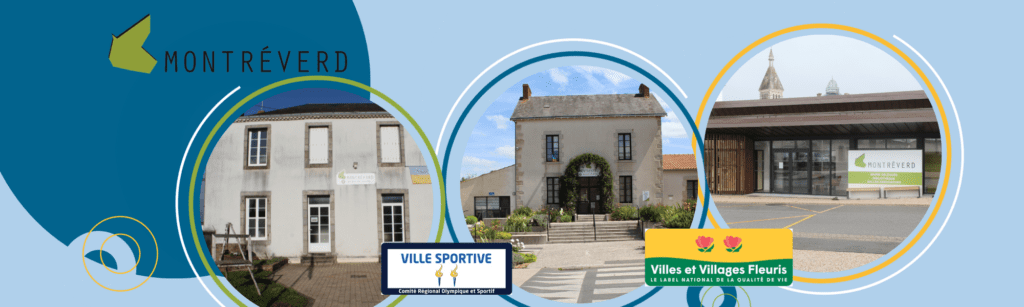 Vue générale de la commune de Montréverd en Vendée avec des repères cartographiques