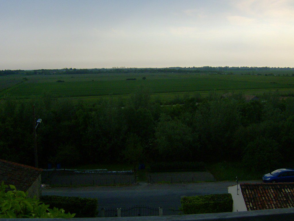 Vue générale de Moreilles avec son paysage rural typique du 85450