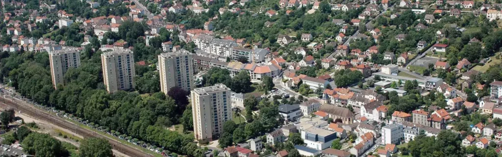 Vue panoramique de la ville de Thorigny-sur-Marne en Île-de-France